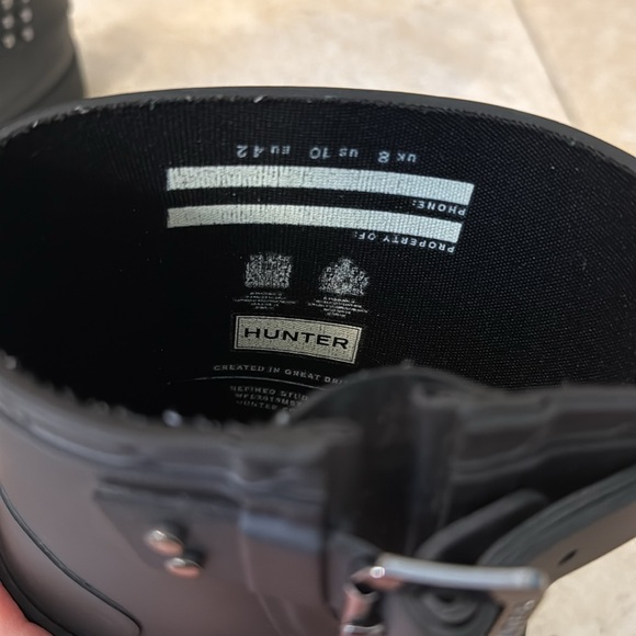 Hunter Black Ankle Boots with Studded Straps - Picture 5 of 8